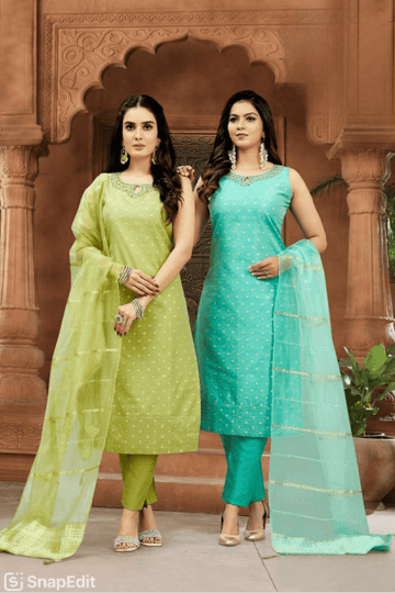 Light Limeand Aqua Blue Salwar