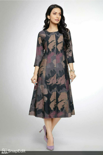 Black Aline with Abstract Print
