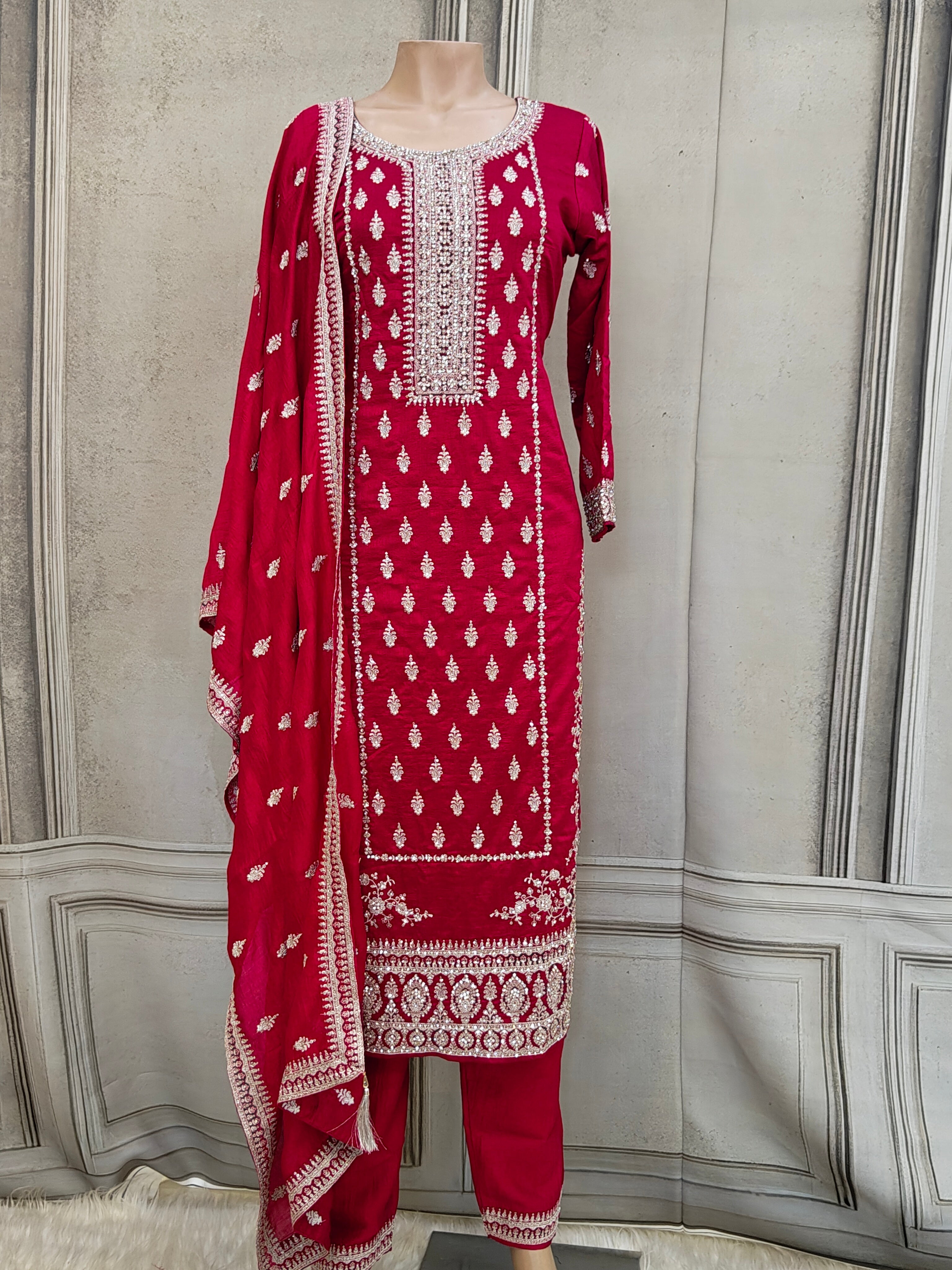 Maroon Salwar suit