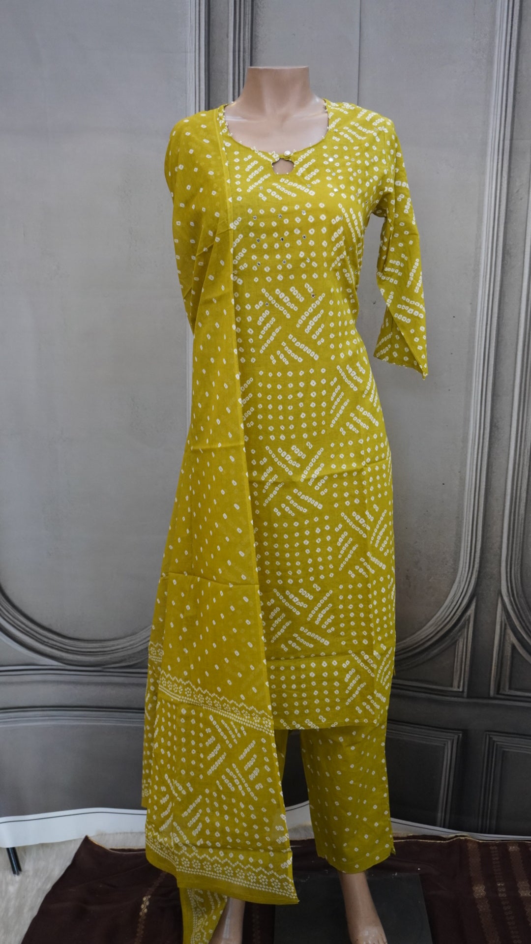 Bandhini cotton full set