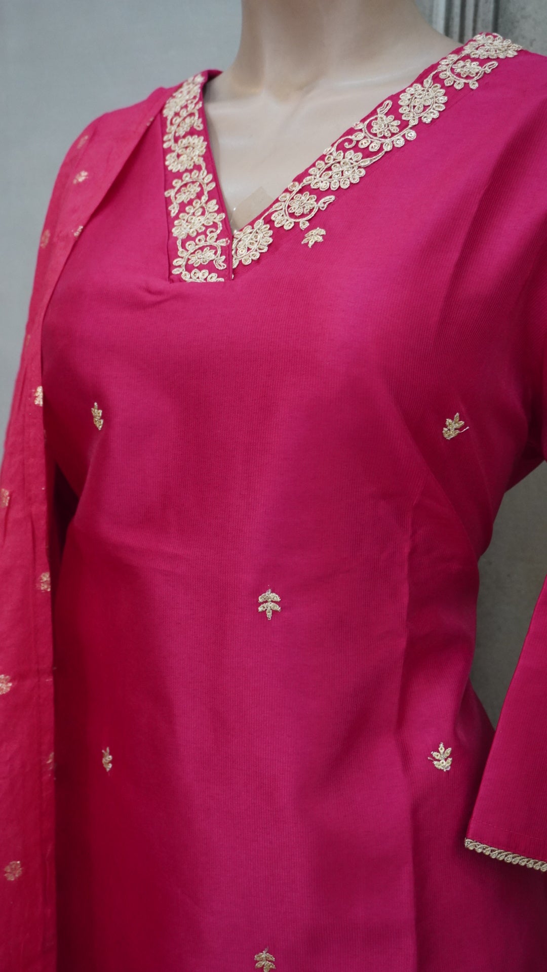 Red kurti with palazzo