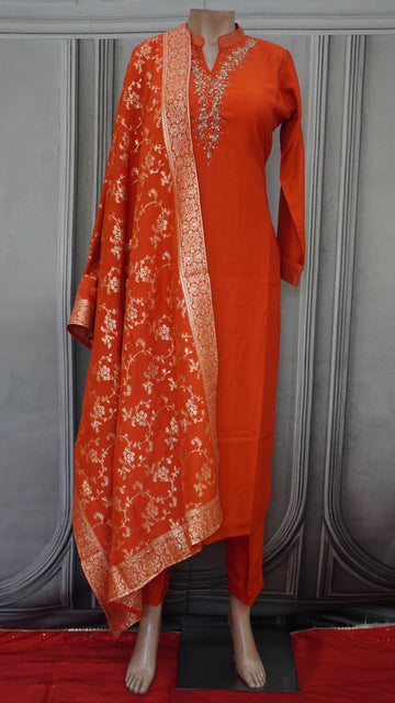 Vibrant orange suit