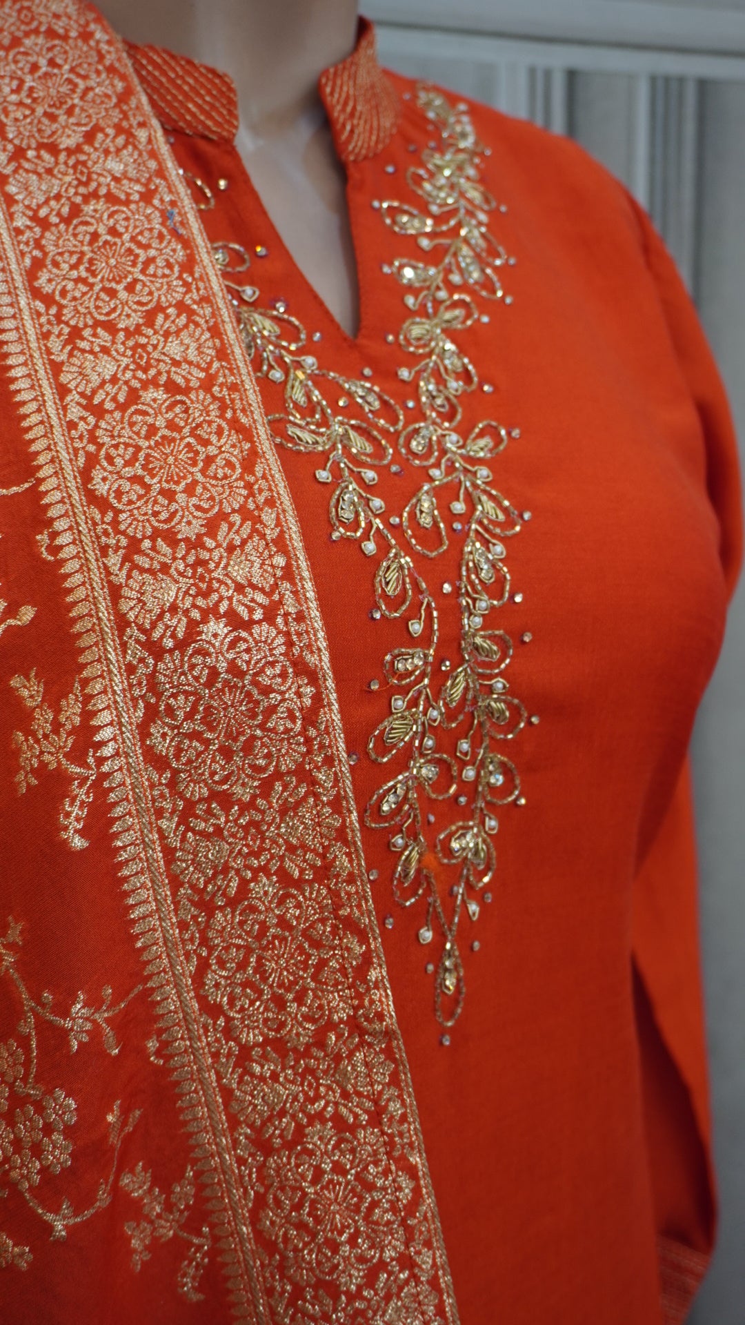 Vibrant orange suit