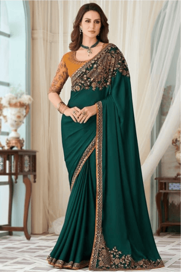 Deep Green Saree